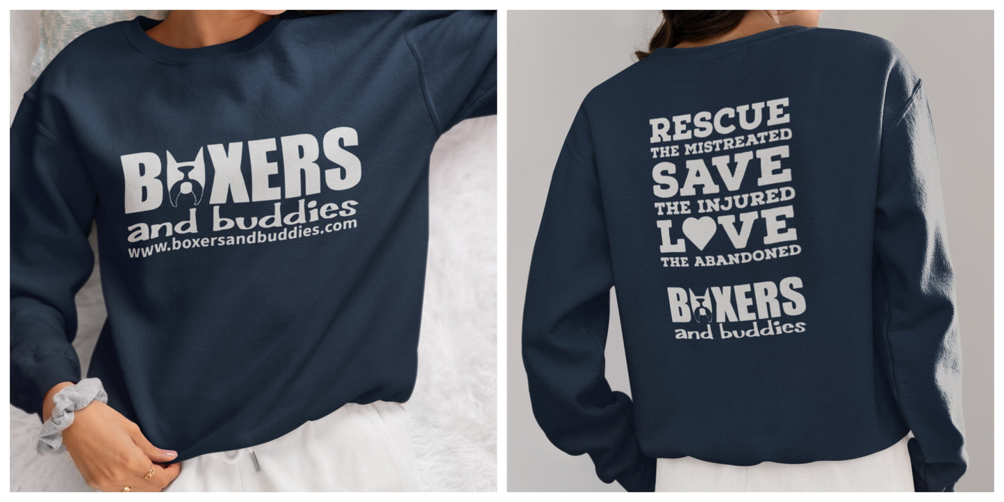 Boxers and Buddies Sweatshirts (Available in several colors) - Ruff Life Rescue Wear