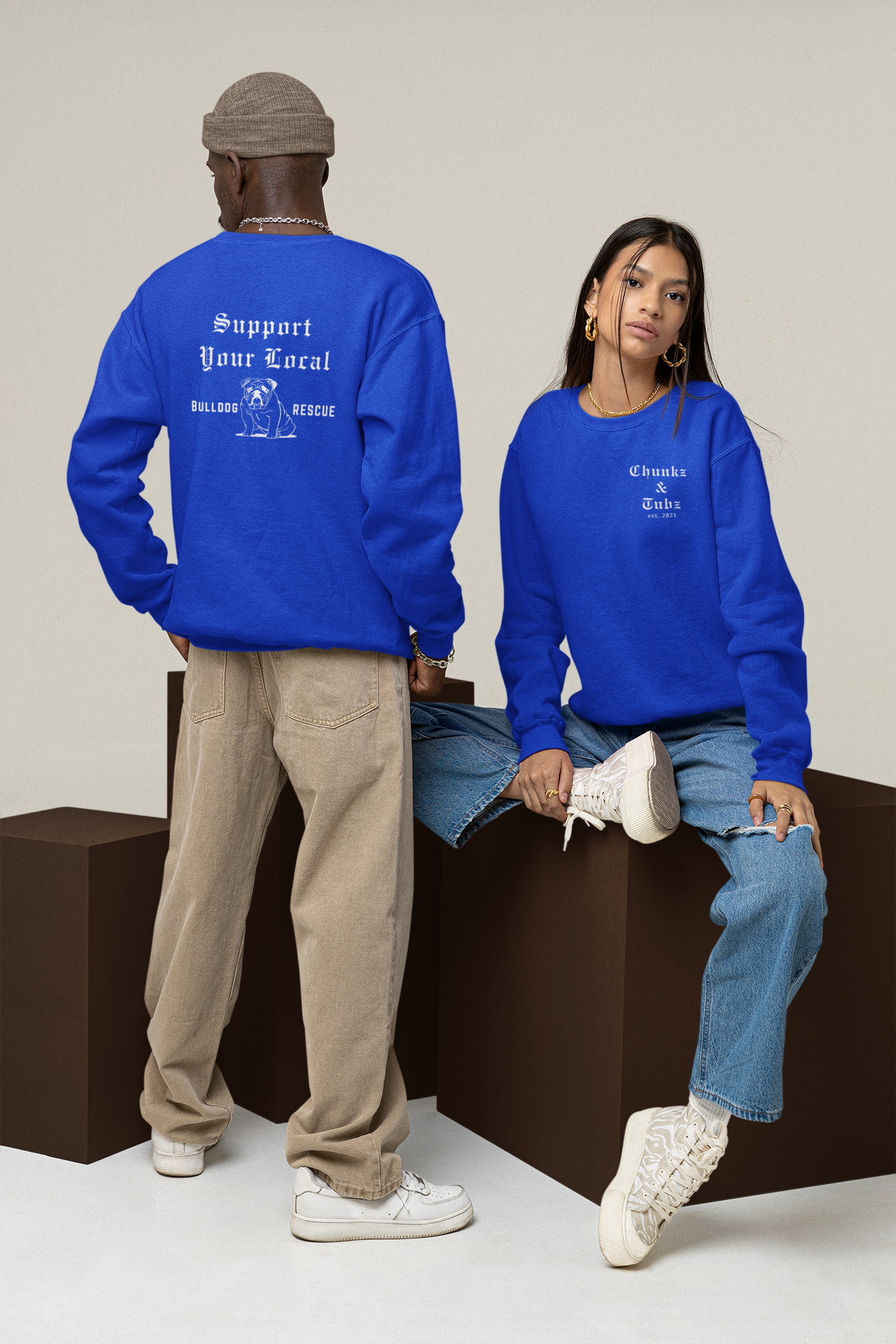 Chunkz & Tubz Rescue Bulldog Sweatshirt - Ruff Life Rescue Wear