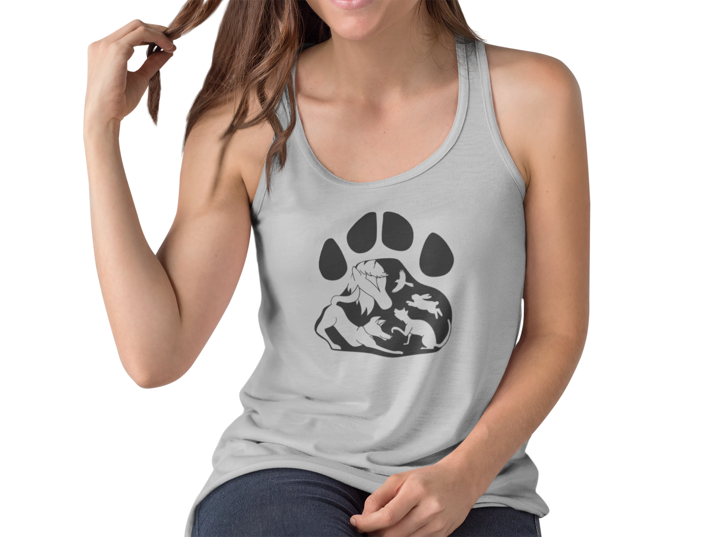 Paws Flowy Racerback Tank - Ruff Life Rescue Wear