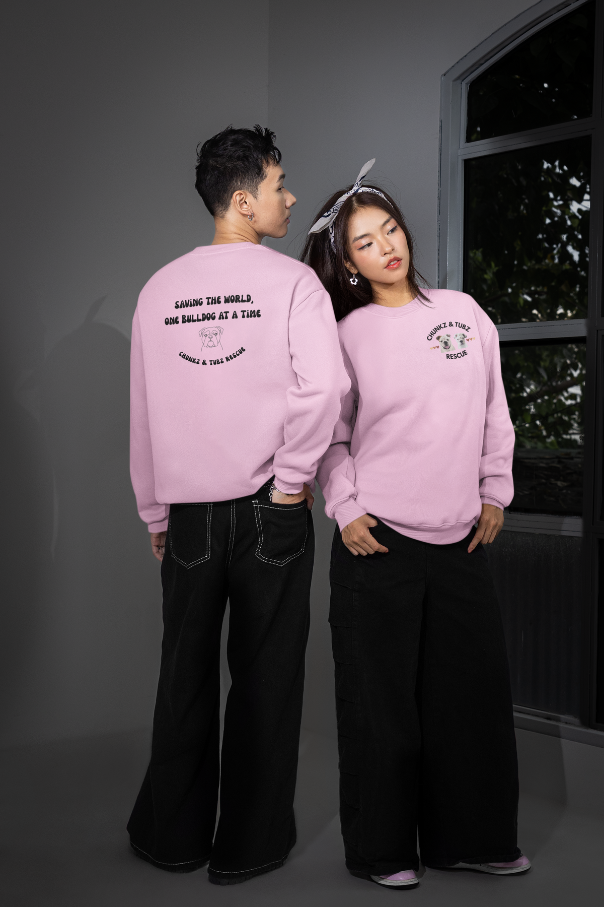 Chunkz & Tubz Rescue Sweatshirt — Small Logo Crewneck Sweatshirt - Ruff Life Rescue Wear