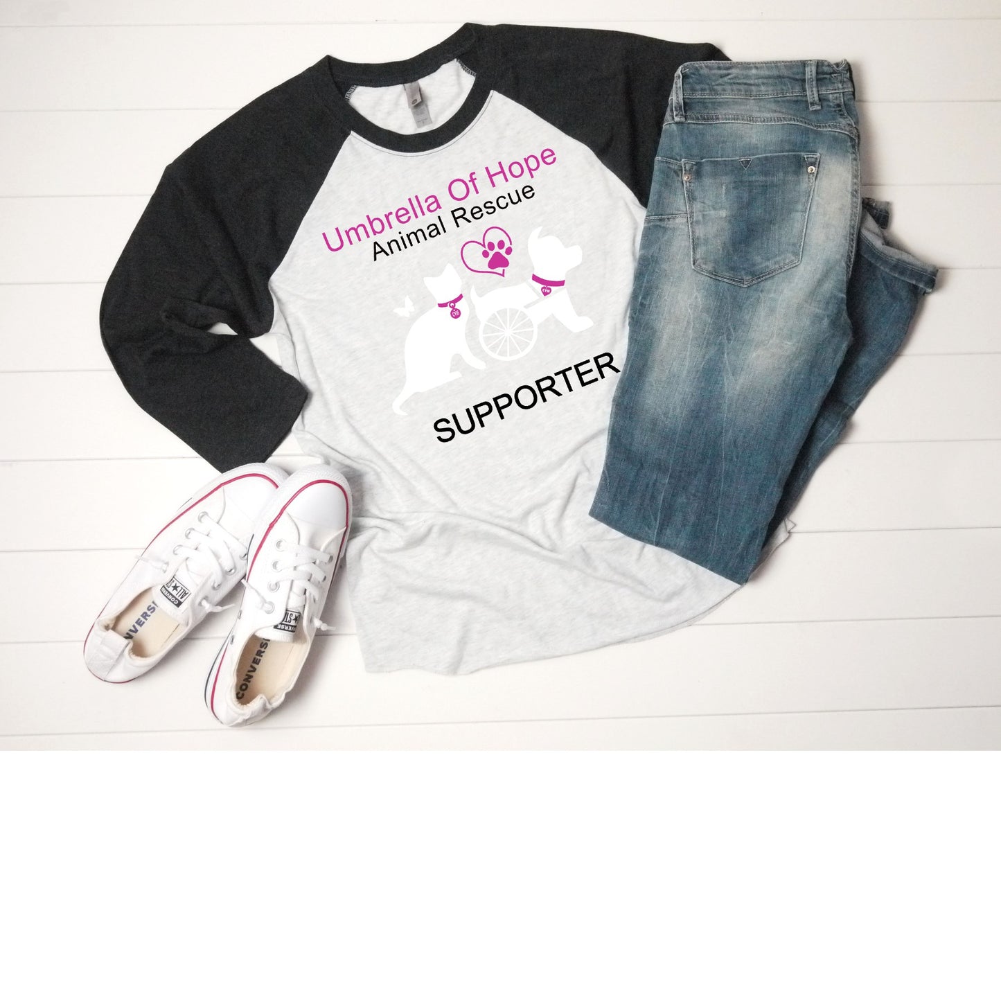 Umbrella of Hope - Raglan Tee - Ruff Life Rescue Wear
