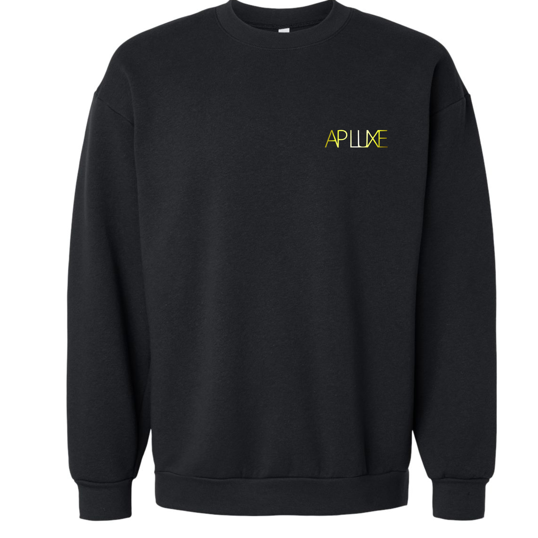 AP LUXE Crewneck Sweatshirt – Metallic Gold Text Logo