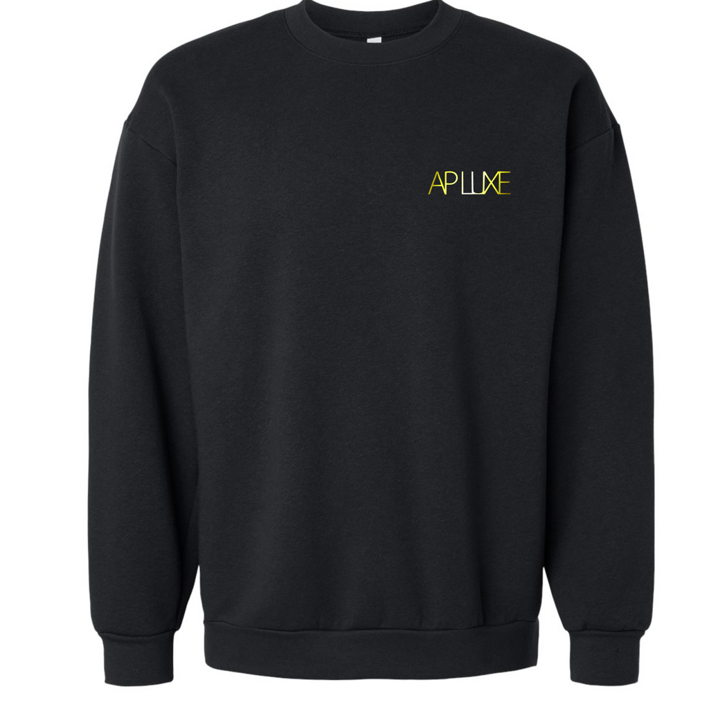 AP LUXE Crewneck Sweatshirt – Metallic Gold Text Logo
