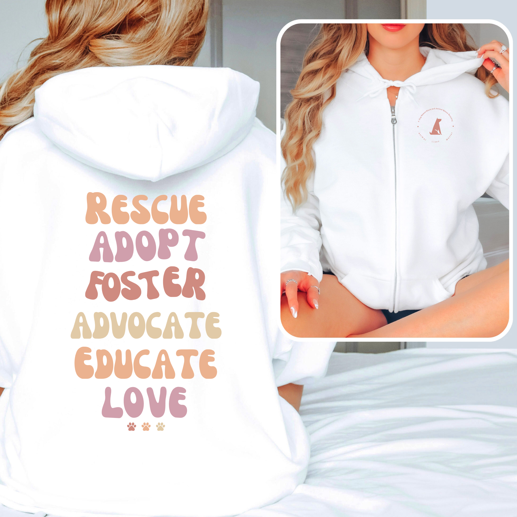 Adopt Zip Up Hoodie (available in several colors)