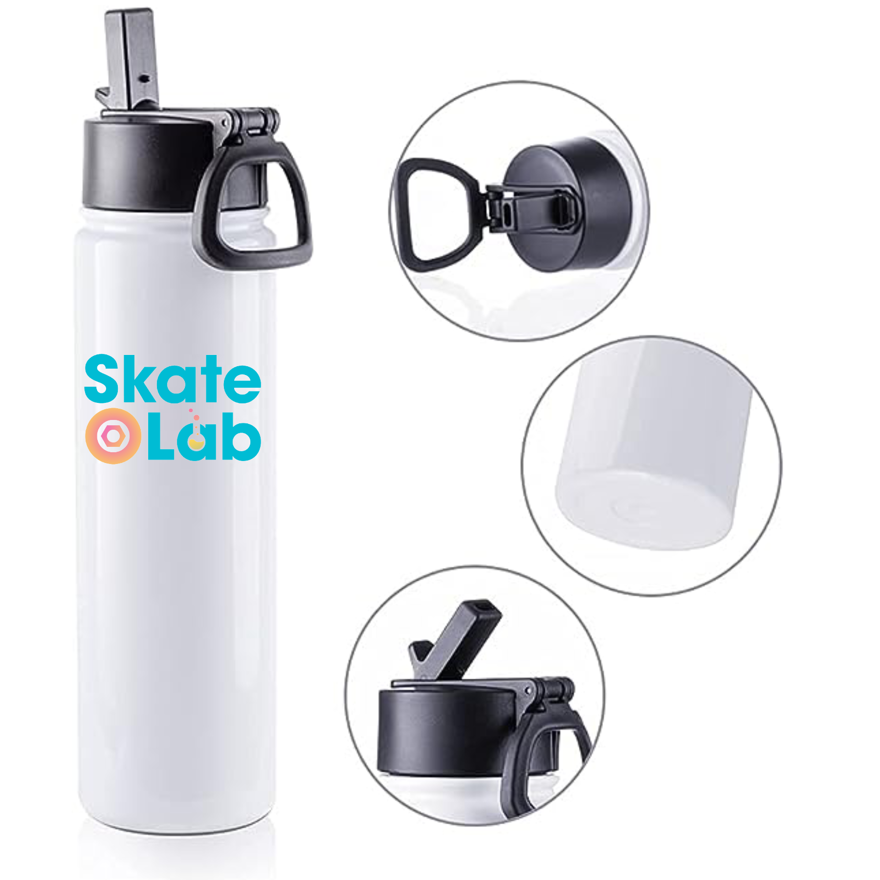 Skate Lab 22 oz Stainless Steel Sports Water Bottle - Ruff Life Rescue Wear