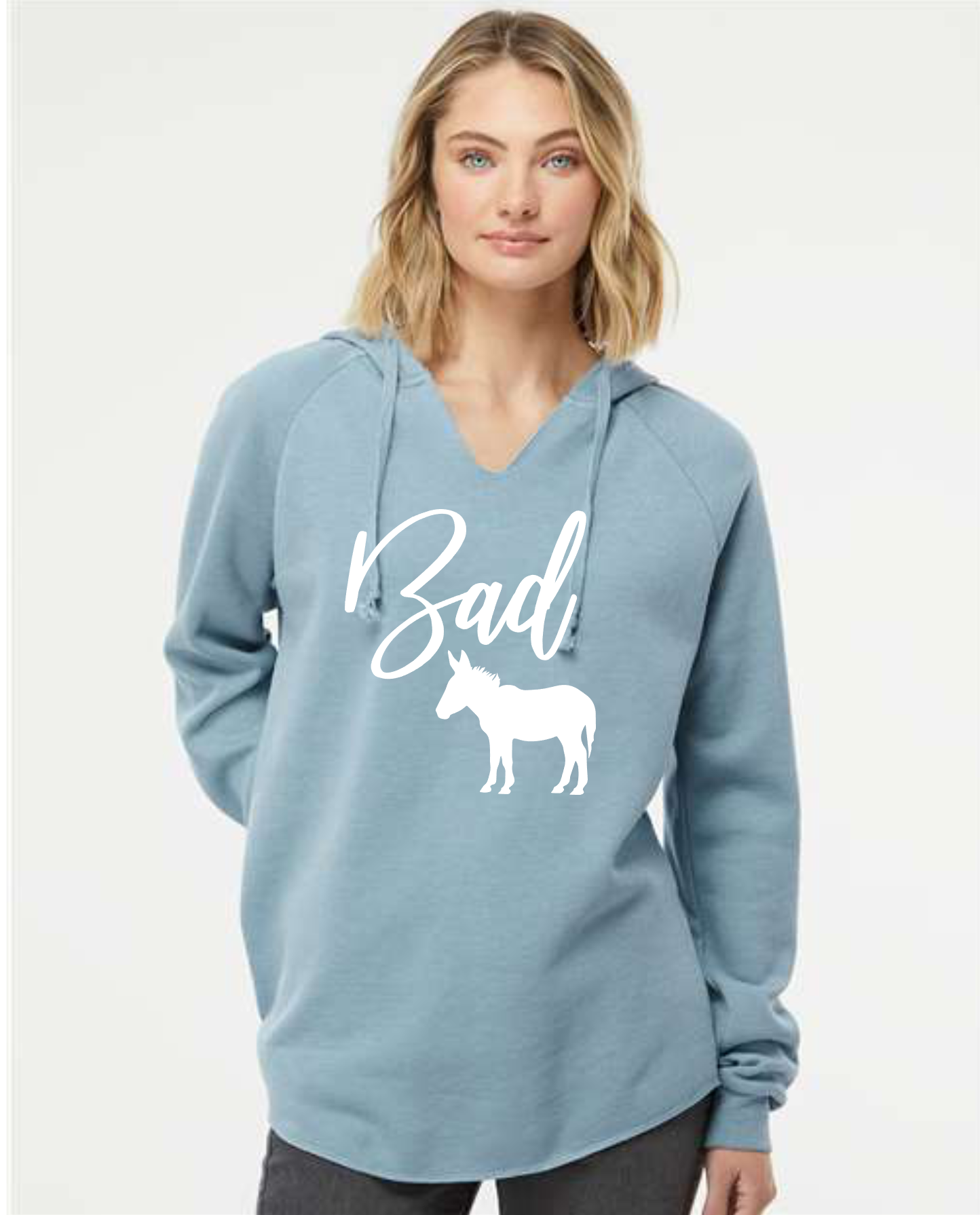 Bad Ass Lightweight California Wave Wash Hooded Sweatshirt - Ruff Life Rescue Wear