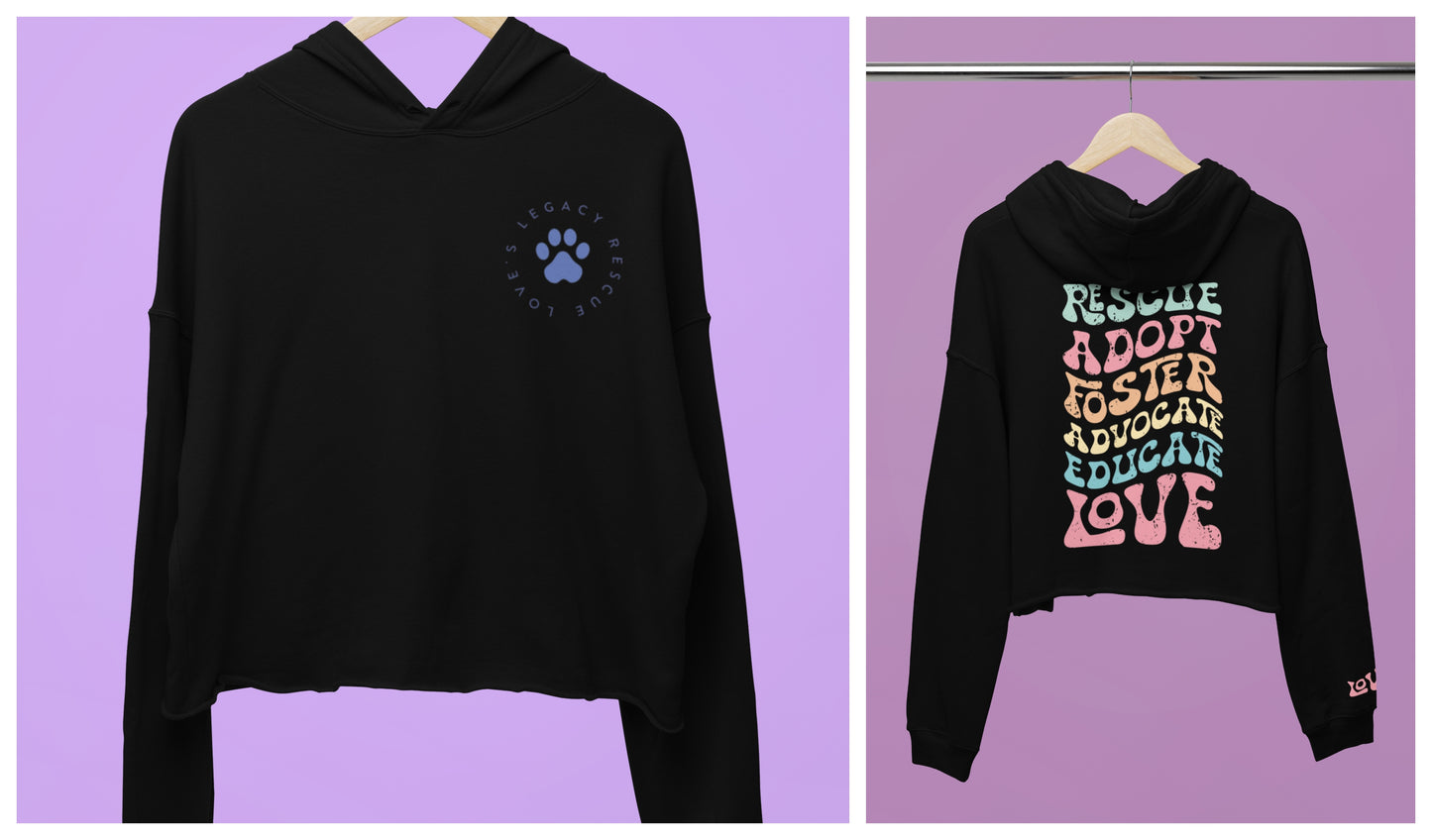 NEW Luxe Women's Cropped Fleece Hoodie (Several Colors Available) - Ruff Life Rescue Wear