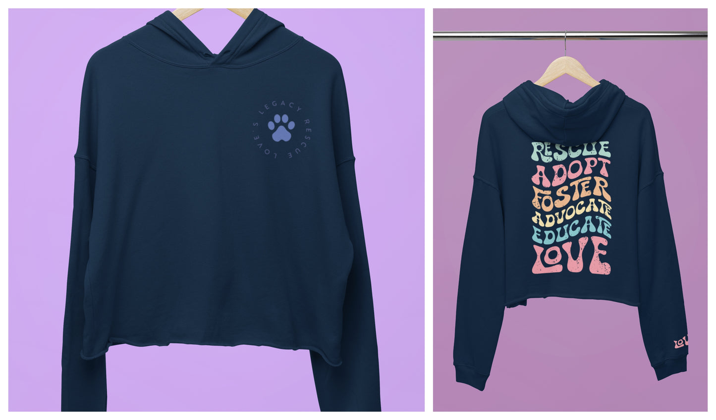 NEW Luxe Women's Cropped Fleece Hoodie (Several Colors Available) - Ruff Life Rescue Wear