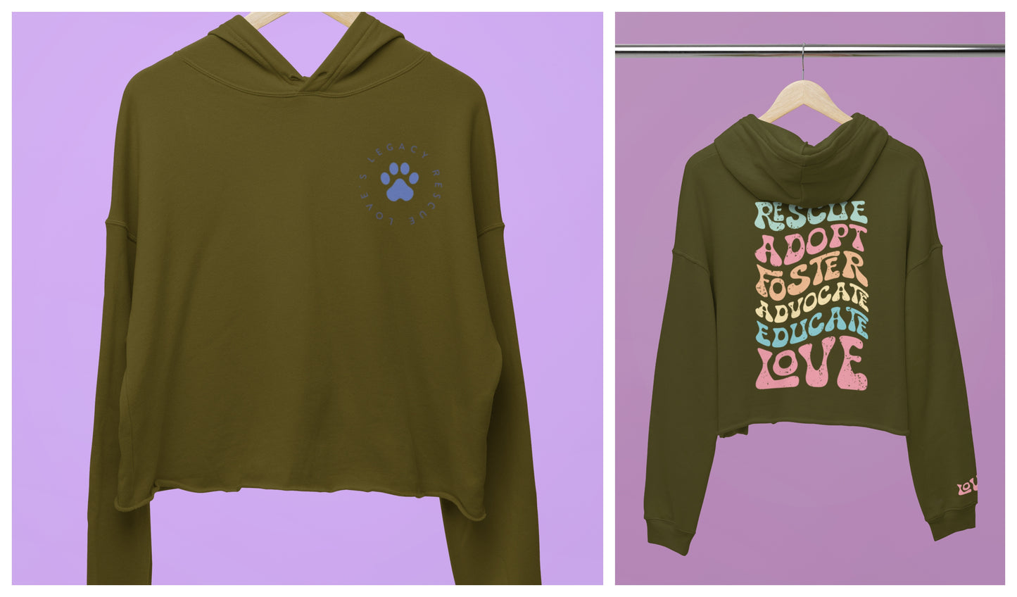 NEW Luxe Women's Cropped Fleece Hoodie (Several Colors Available) - Ruff Life Rescue Wear