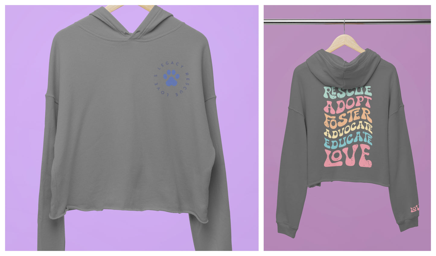 NEW Luxe Women's Cropped Fleece Hoodie (Several Colors Available) - Ruff Life Rescue Wear