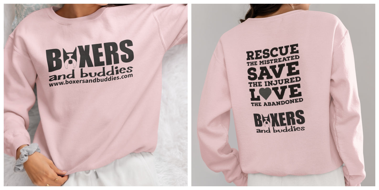 Boxers and Buddies Sweatshirts (Available in several colors) - Ruff Life Rescue Wear