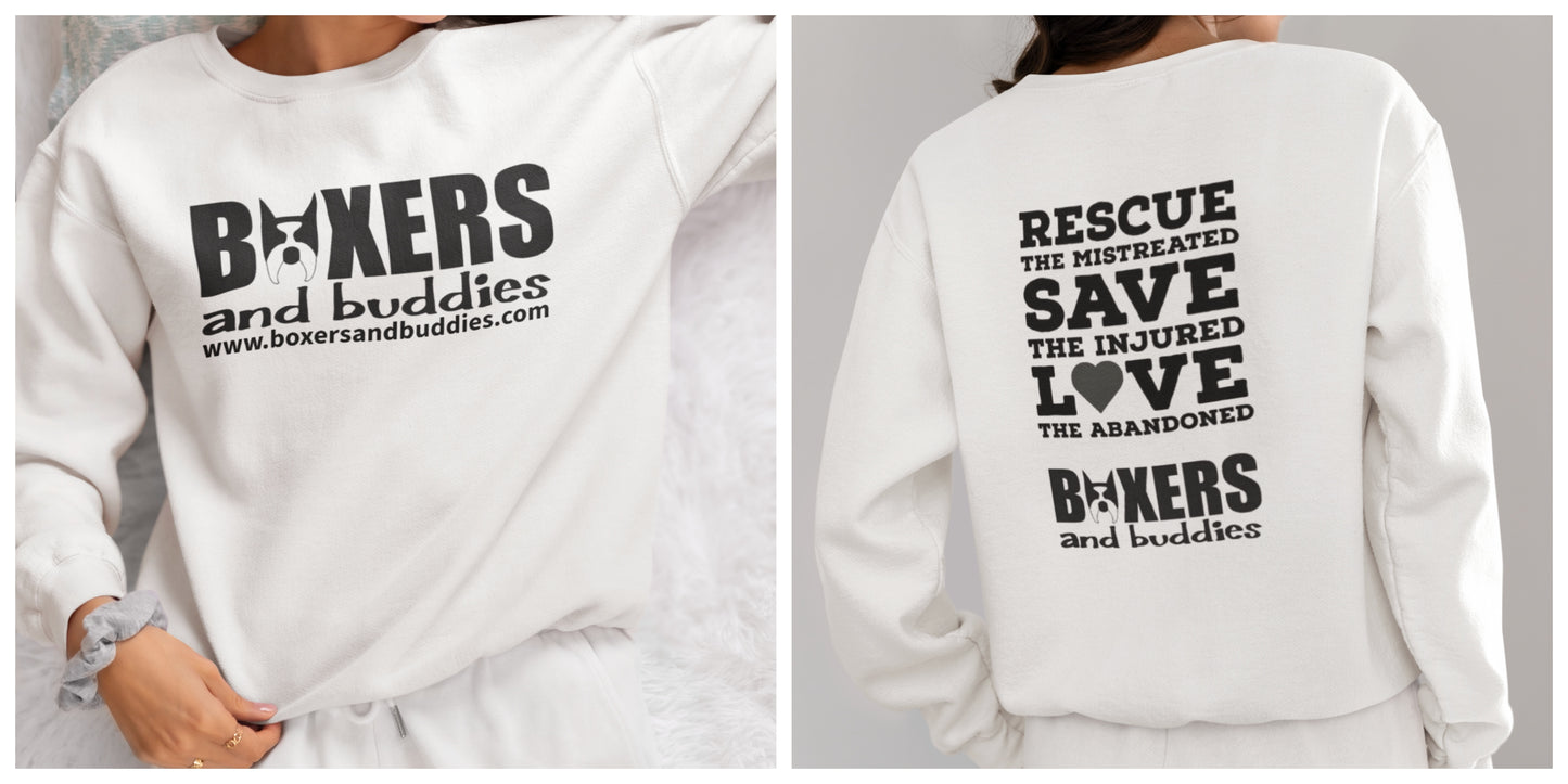 Boxers and Buddies Sweatshirts (Available in several colors) - Ruff Life Rescue Wear