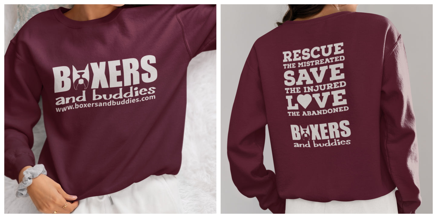 Boxers and Buddies Sweatshirts (Available in several colors) - Ruff Life Rescue Wear