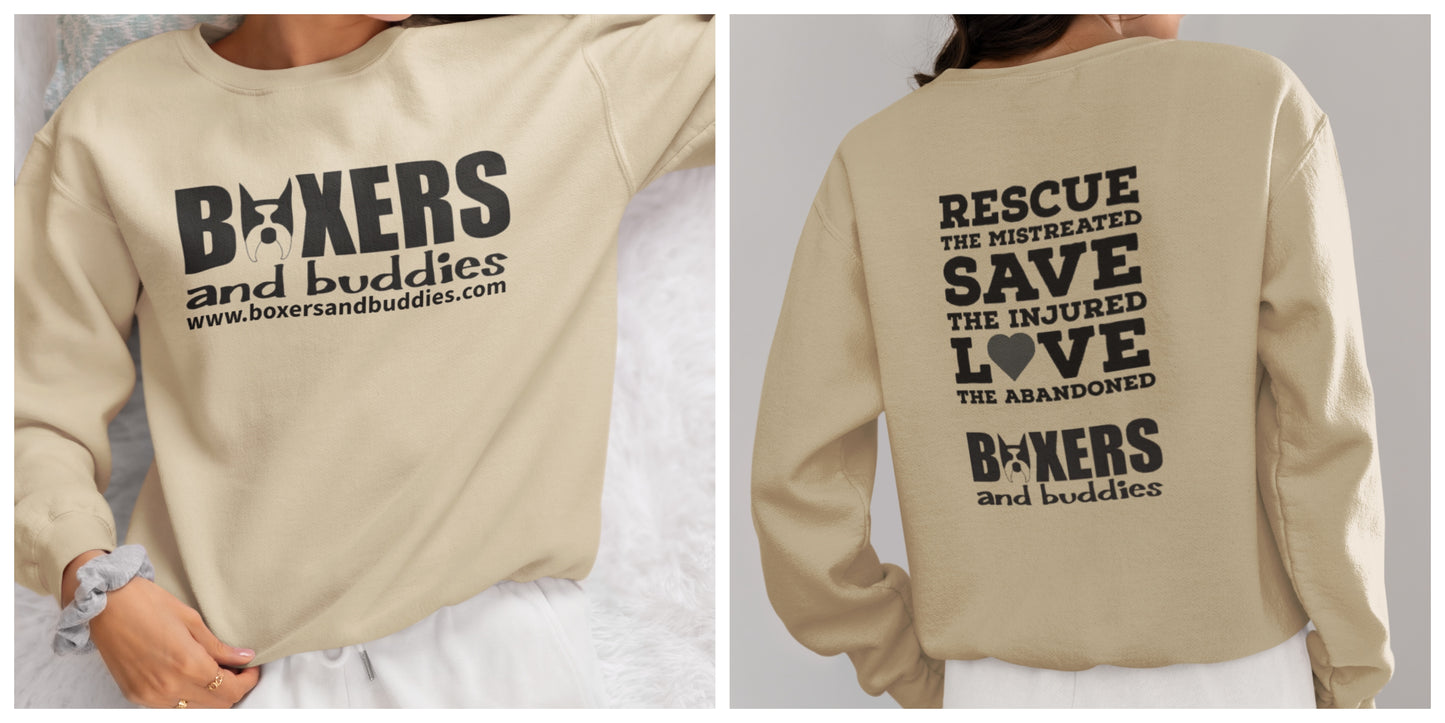 Boxers and Buddies Sweatshirts (Available in several colors) - Ruff Life Rescue Wear