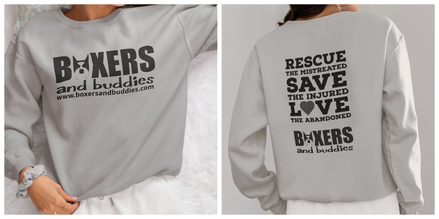 Boxers and Buddies Sweatshirts (Available in several colors) - Ruff Life Rescue Wear