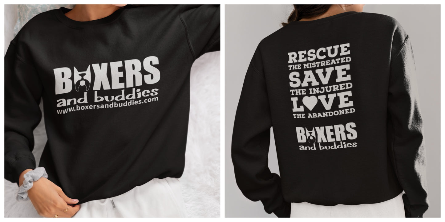 Boxers and Buddies Sweatshirts (Available in several colors) - Ruff Life Rescue Wear