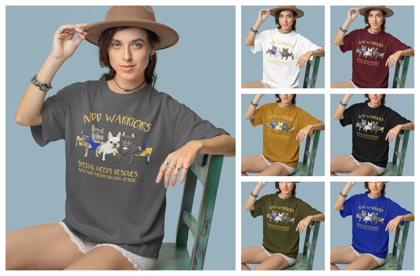 IVDD French Bulldog Unisex Tee (available in several colors) - Ruff Life Rescue Wear
