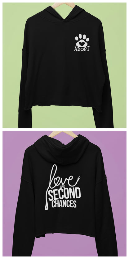 Love & Second Chances Cropped Fleece Hoodie - Ruff Life Rescue Wear