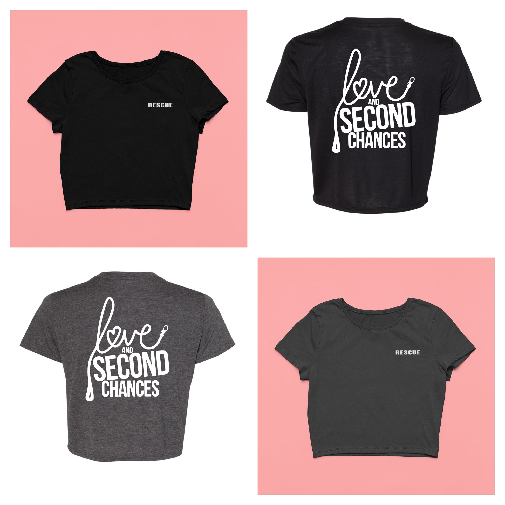 Love & Second Chances Cropped Tee - Ruff Life Rescue Wear
