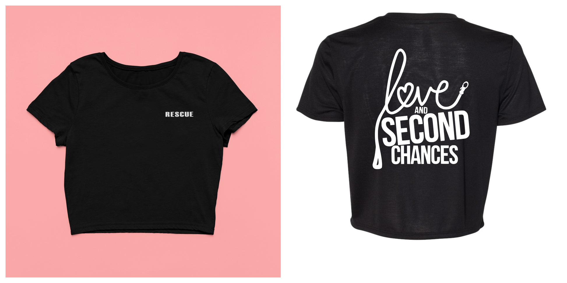 Love & Second Chances Cropped Tee - Ruff Life Rescue Wear