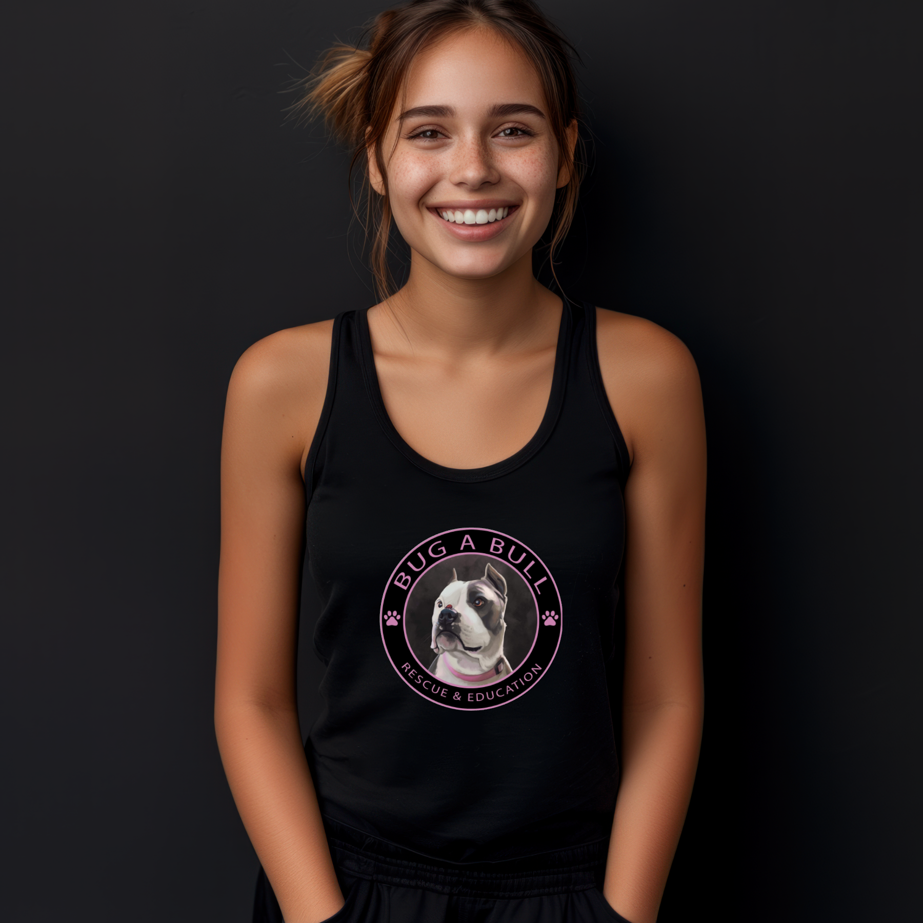 Bug A Bull Flowy Racerback Tank (Available in several colors) - Ruff Life Rescue Wear