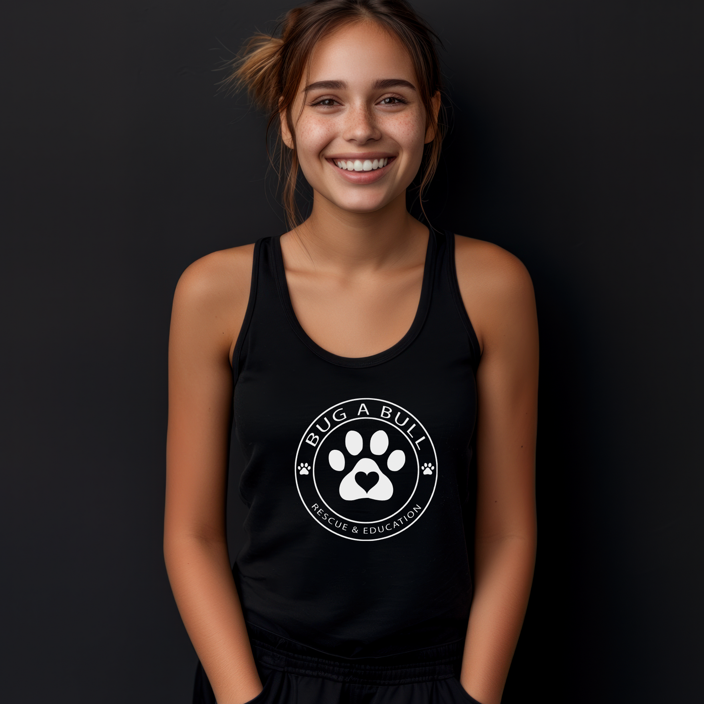 Paw Flowy Racerback Tank (Available in several colors) - Ruff Life Rescue Wear