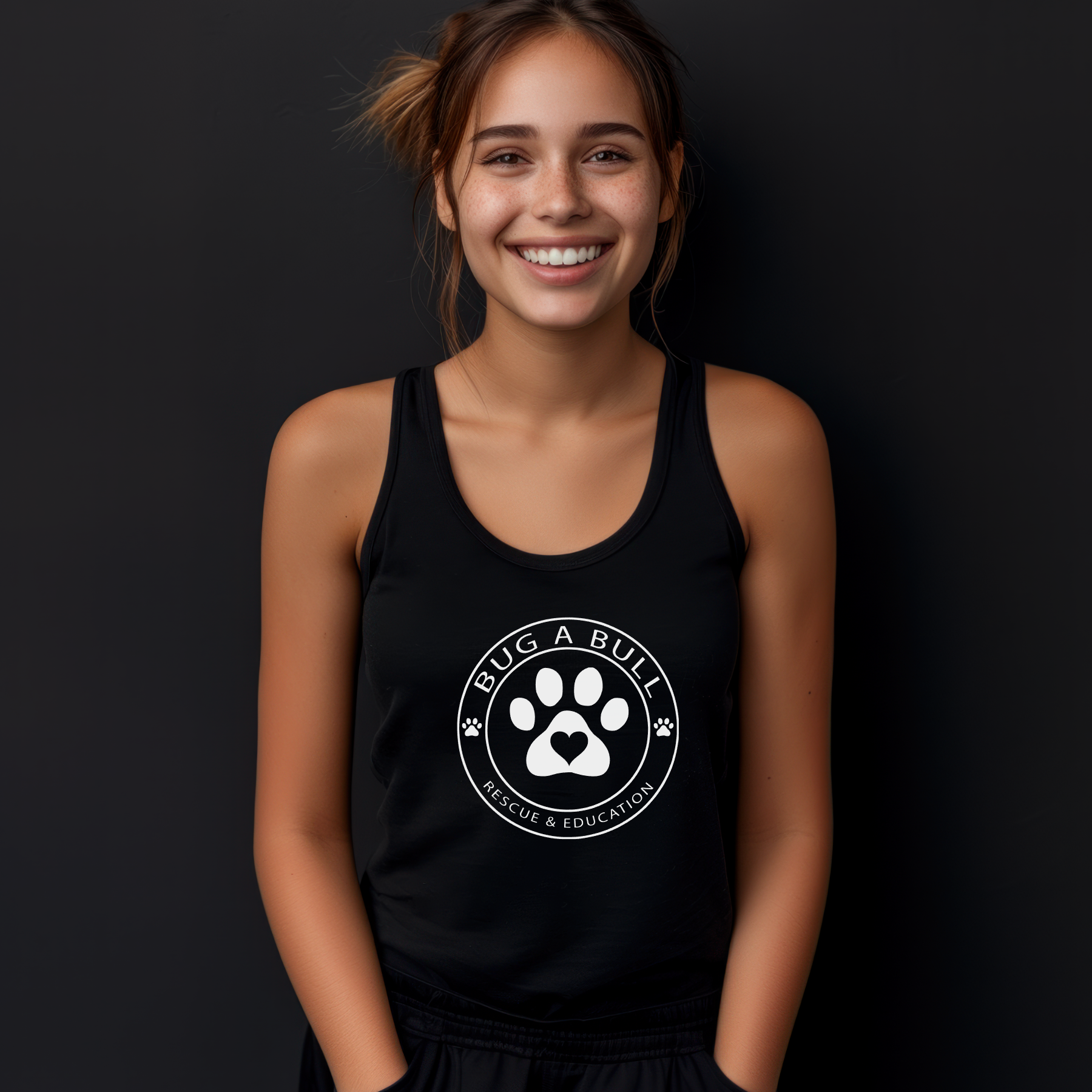Paw Flowy Racerback Tank (Available in several colors) - Ruff Life Rescue Wear