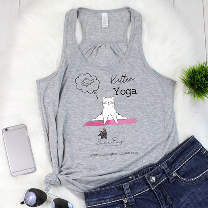 June Bug Kitten Yoga TANK (Available in many colors) - Ruff Life Rescue Wear