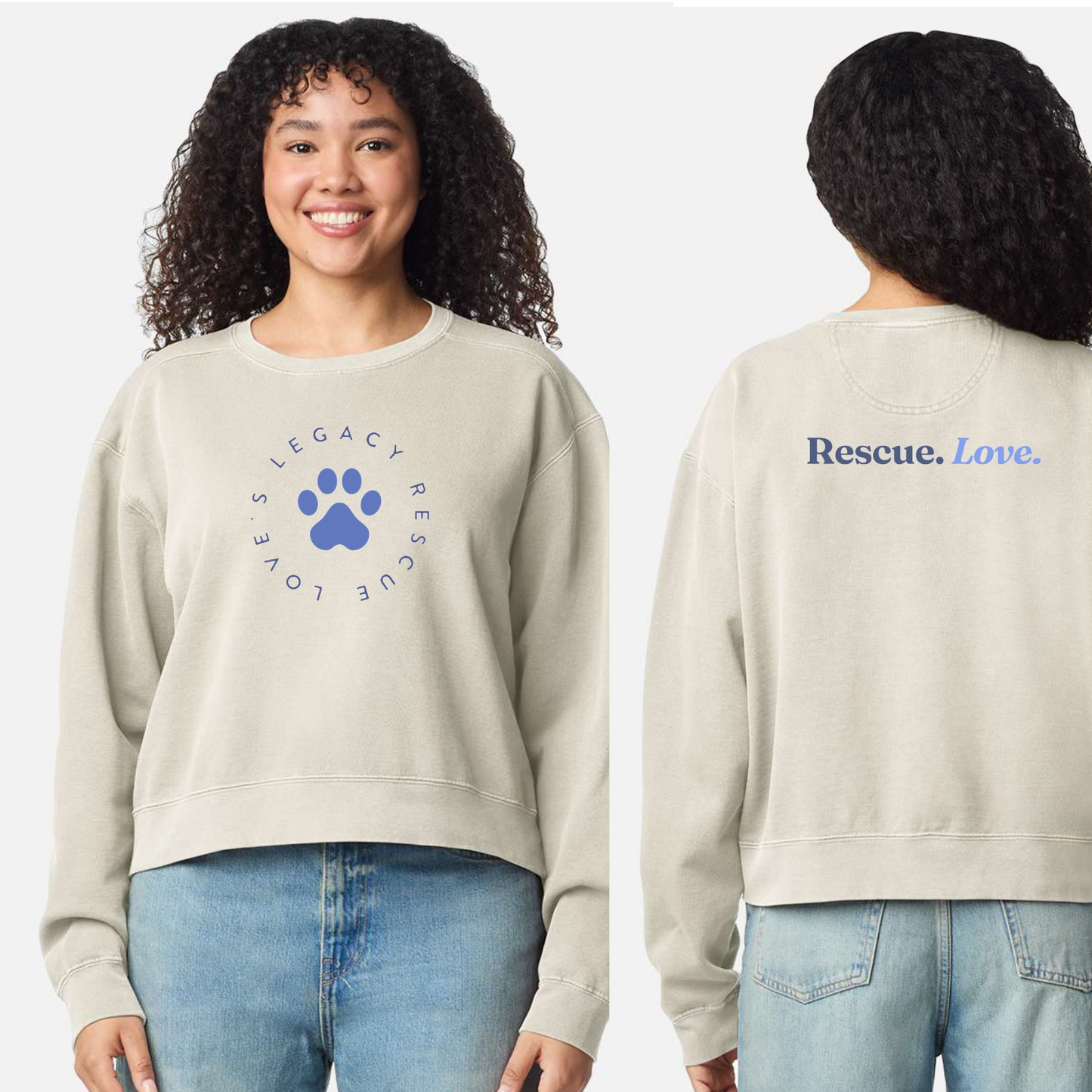 Women’s Vintage Wash Mid-Length Crewneck Sweatshirt