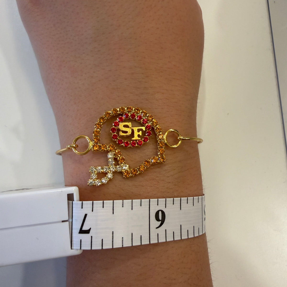 Sparkling San Francisco Football Helmet Bracelet