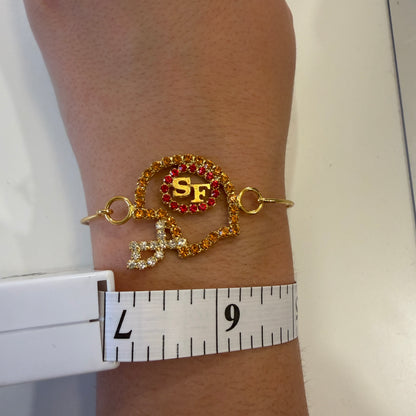 Sparkling San Francisco Football Helmet Bracelet