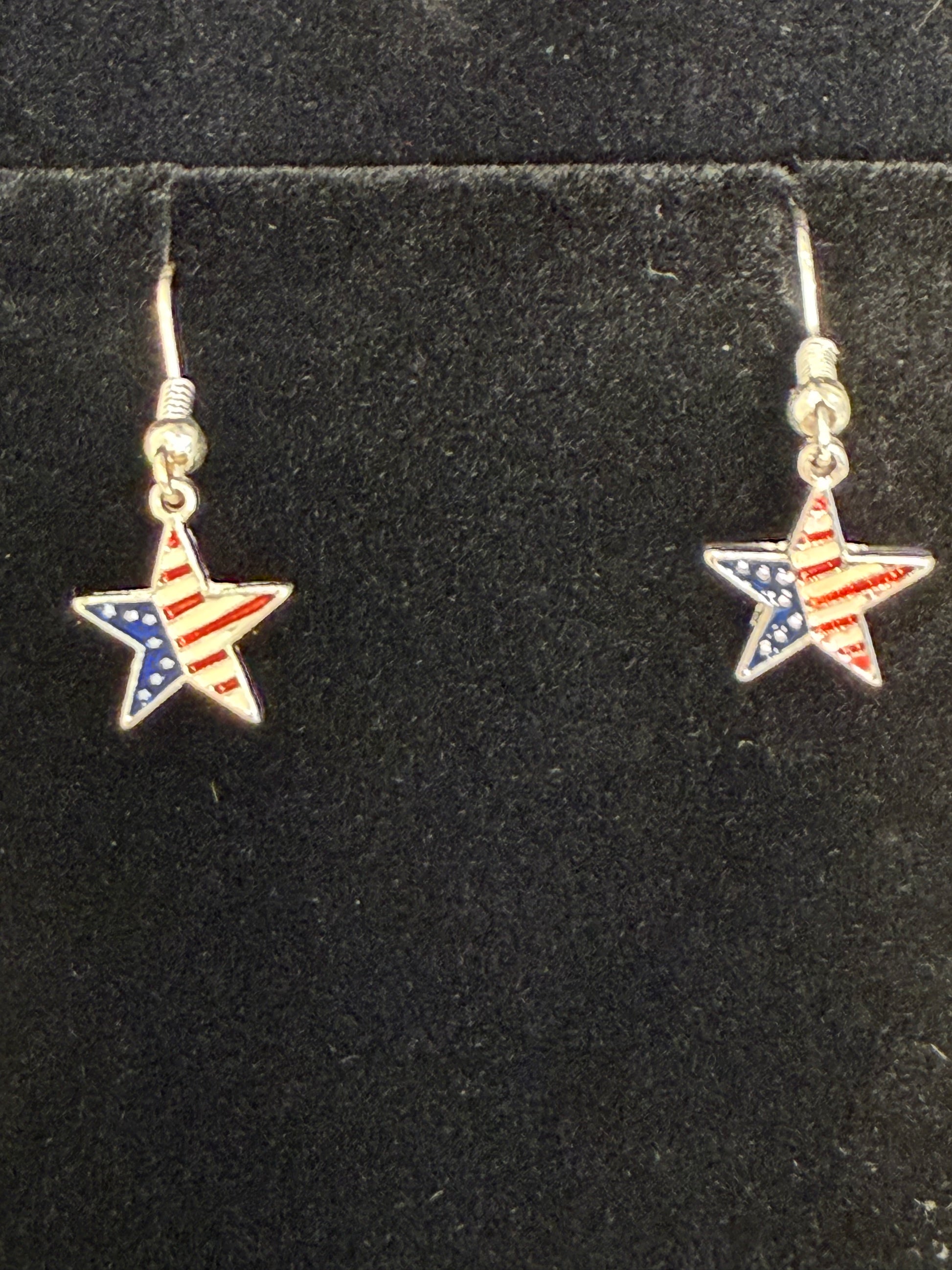Patriotic Jewelry Set – Flag Necklace & Earrings (Adjustable 16"–18") - Ruff Life Rescue Wear