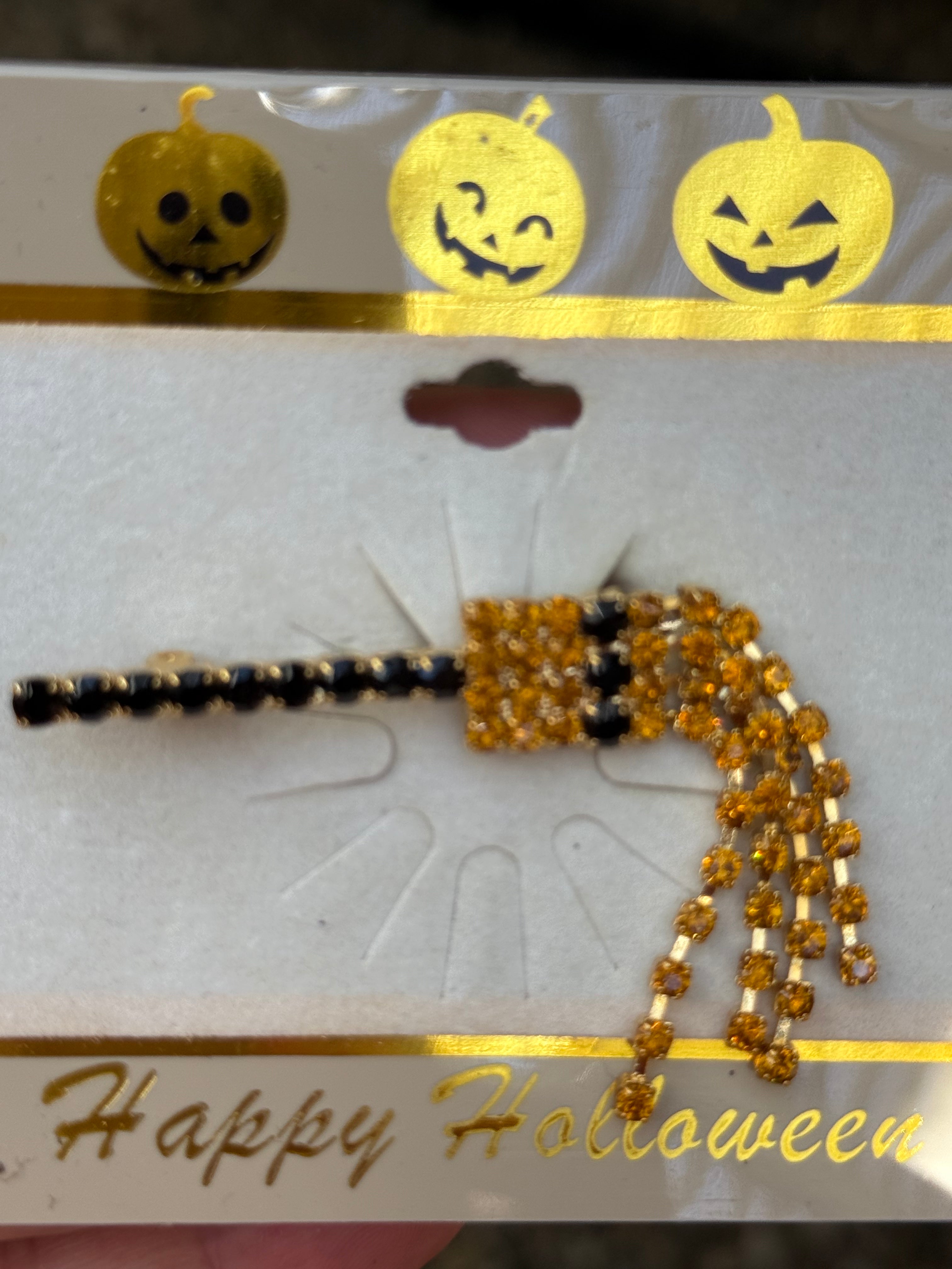 Ride the Witch’s Broom | Crystal Halloween Brooch