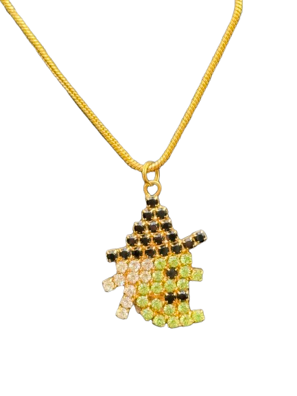Crystal Witch Necklace | 18" Gold or Silver Chain | Sparkly Rhinestone Halloween Jewelry | Ruff Life Rescue Wear