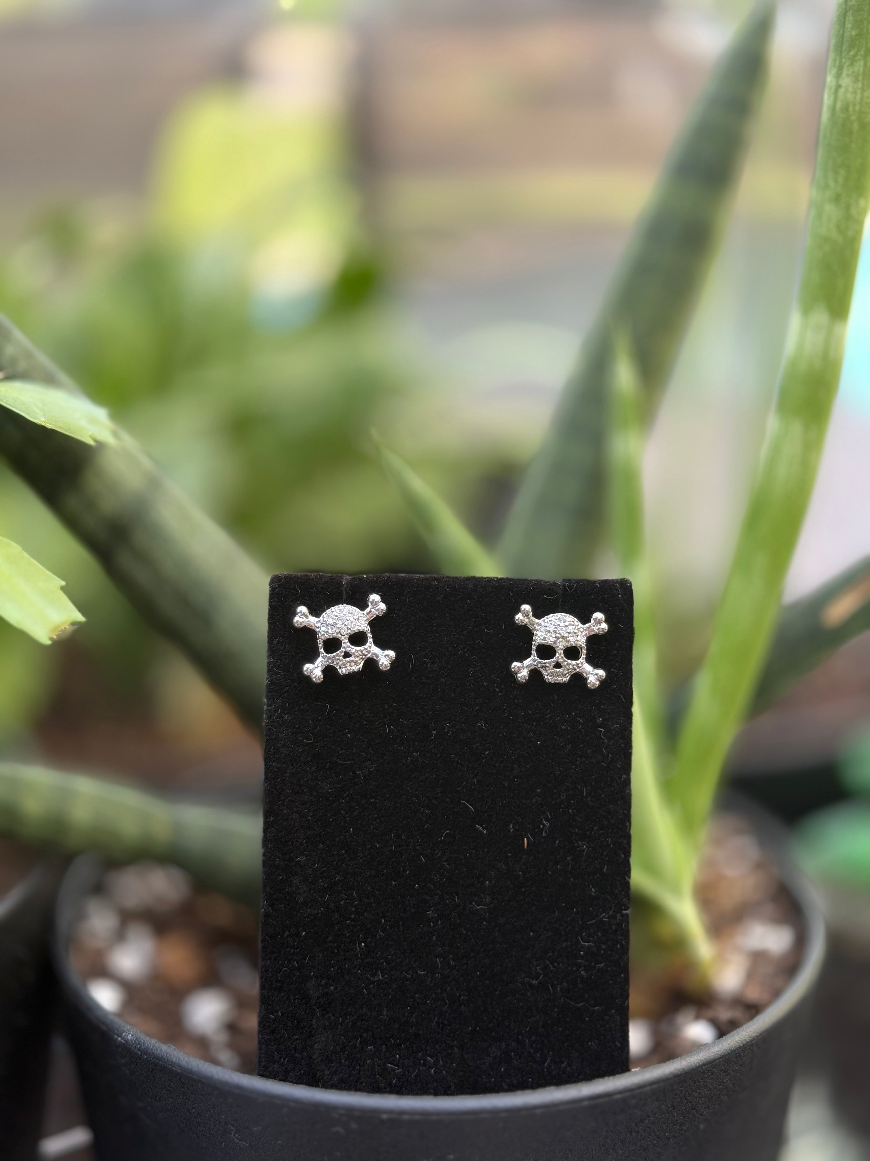 Rhinestone Skull Stud Earring Collection