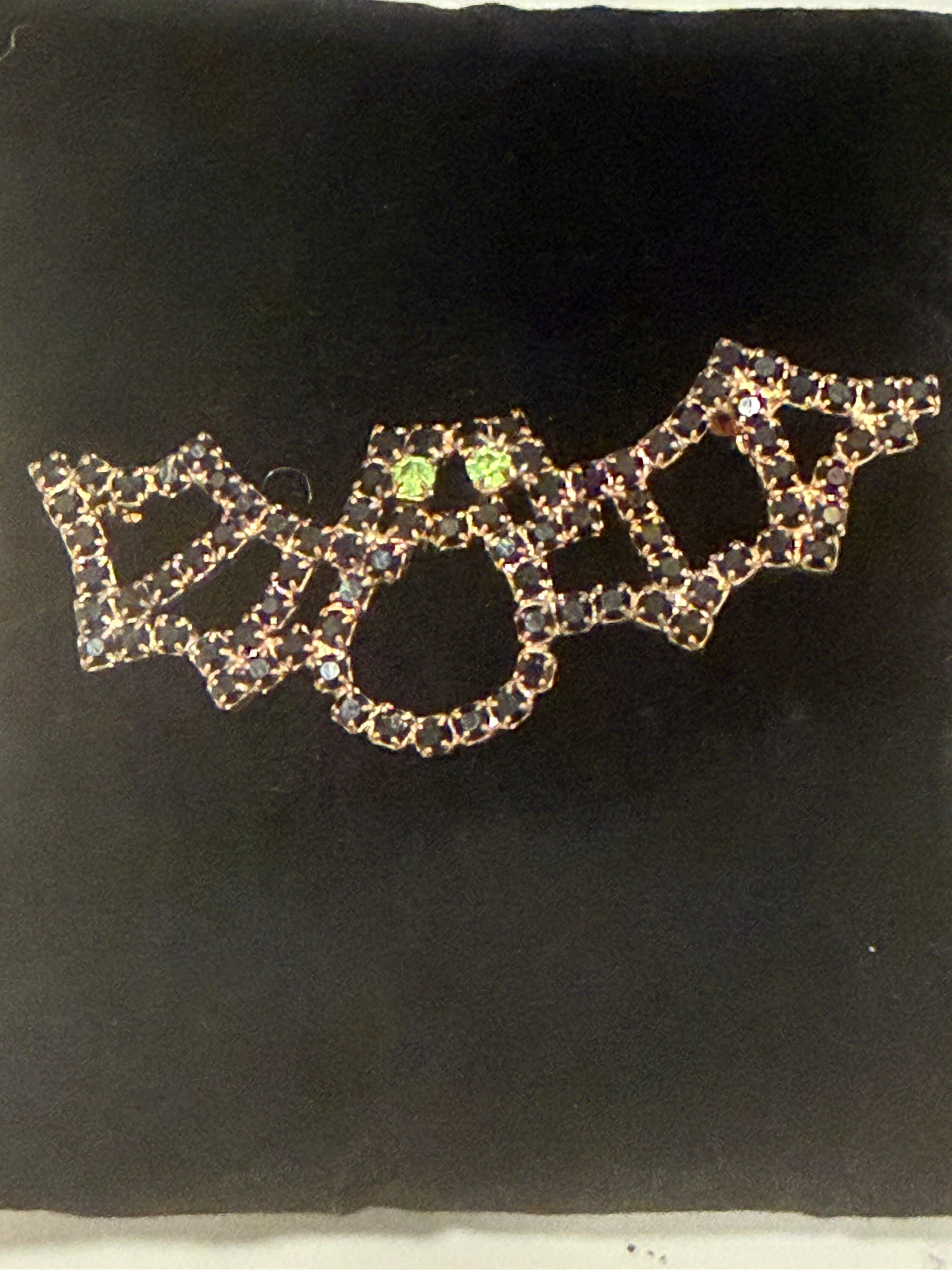 Bat Pin with Green Crystal Eyes – Halloween Brooch