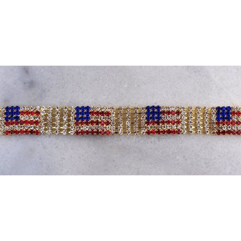 Patriotic American Flag Austrian Crystal Tennis Bracelet - Ruff Life Rescue Wear