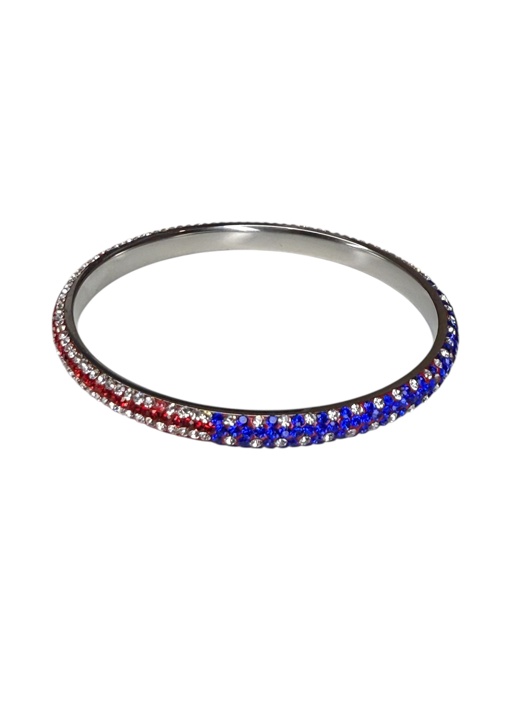 Red, White & Blue Rhinestone Bangle – Patriotic Sparkle Jewelry - Ruff Life Rescue Wear