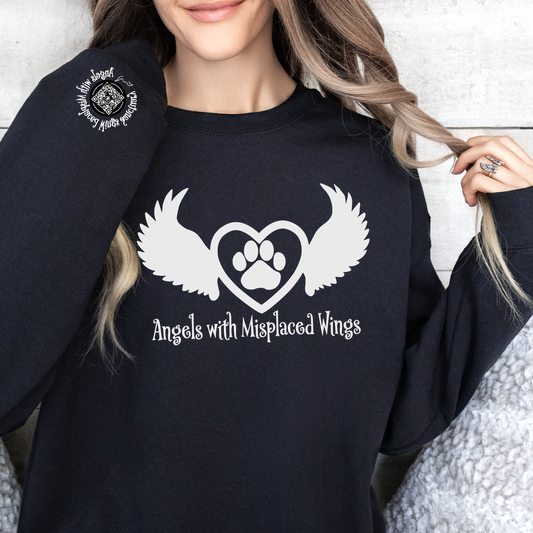Angels with Misplaced Wings Crewneck Sweatshirt (Many Colors Available) - Ruff Life Rescue Wear
