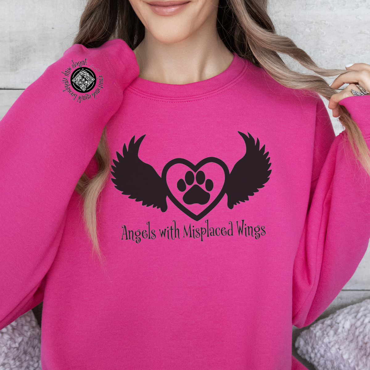 Angels with Misplaced Wings Crewneck Sweatshirt (Many Colors Available) - Ruff Life Rescue Wear