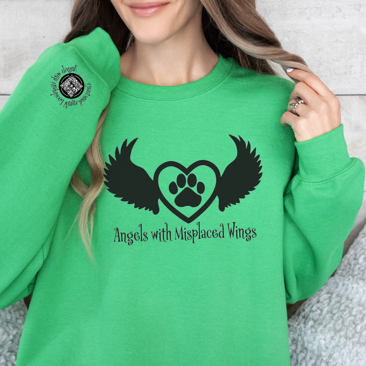 Angels with Misplaced Wings Crewneck Sweatshirt (Many Colors Available) - Ruff Life Rescue Wear