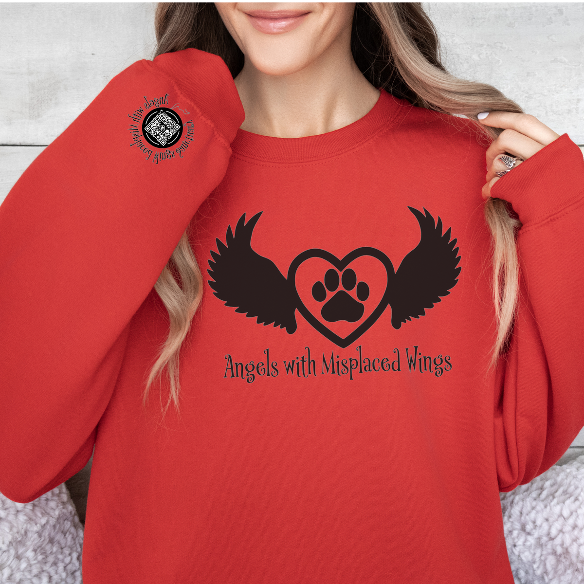 Angels with Misplaced Wings Crewneck Sweatshirt (Many Colors Available) - Ruff Life Rescue Wear