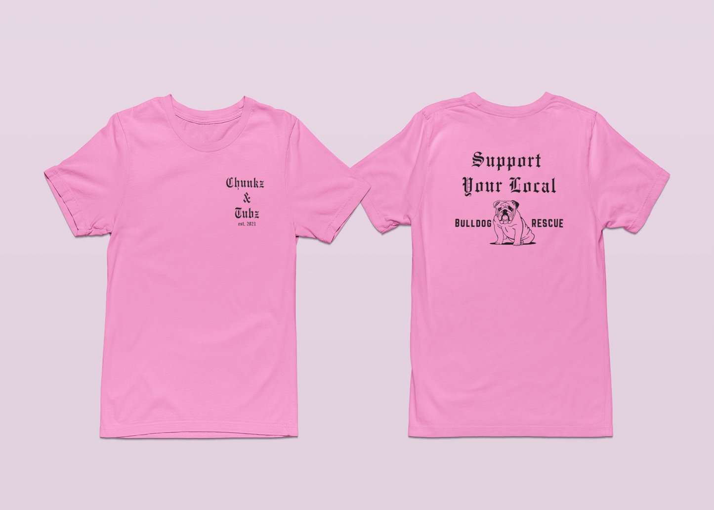Chunkz & Tubz Rescue Bulldog Tee | Available in Several Colors - Ruff Life Rescue Wear