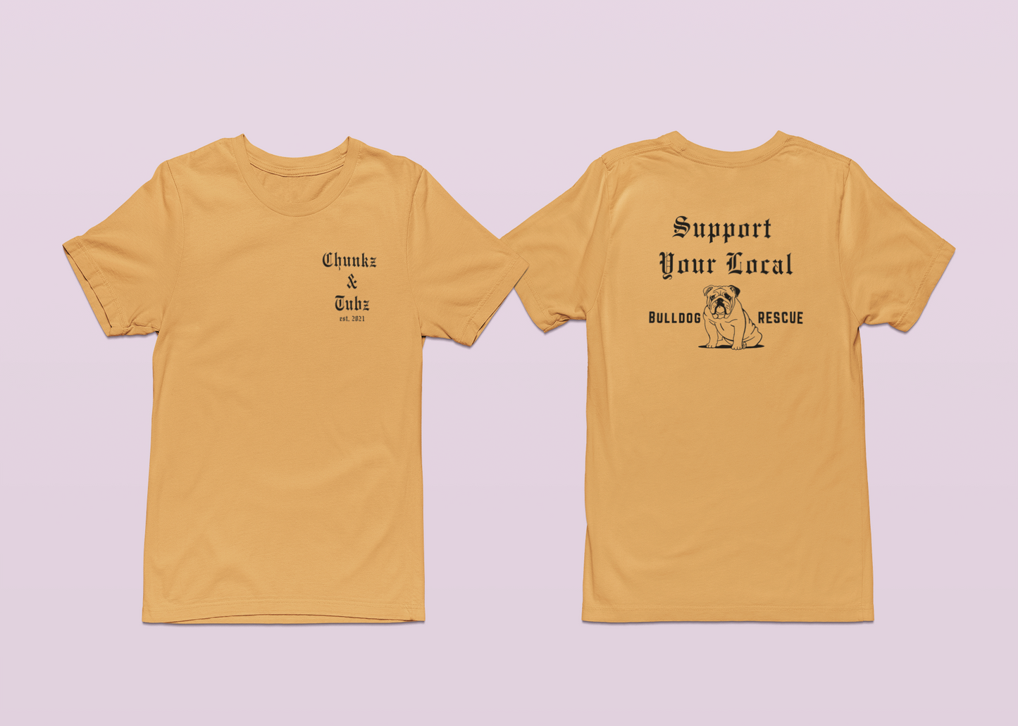 Chunkz & Tubz Rescue Bulldog Tee | Available in Several Colors - Ruff Life Rescue Wear