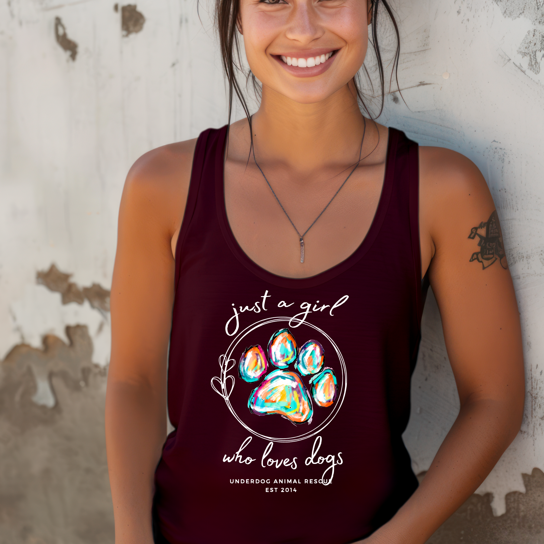 Love's Dogs Flowy Racerback Tank (Available in several colors)