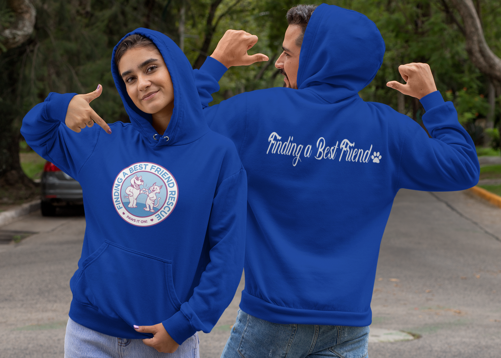 Finding A Best Friend Rescue Unisex Fleece Pullover Hoodie (Available in Several Colors) - Ruff Life Rescue Wear