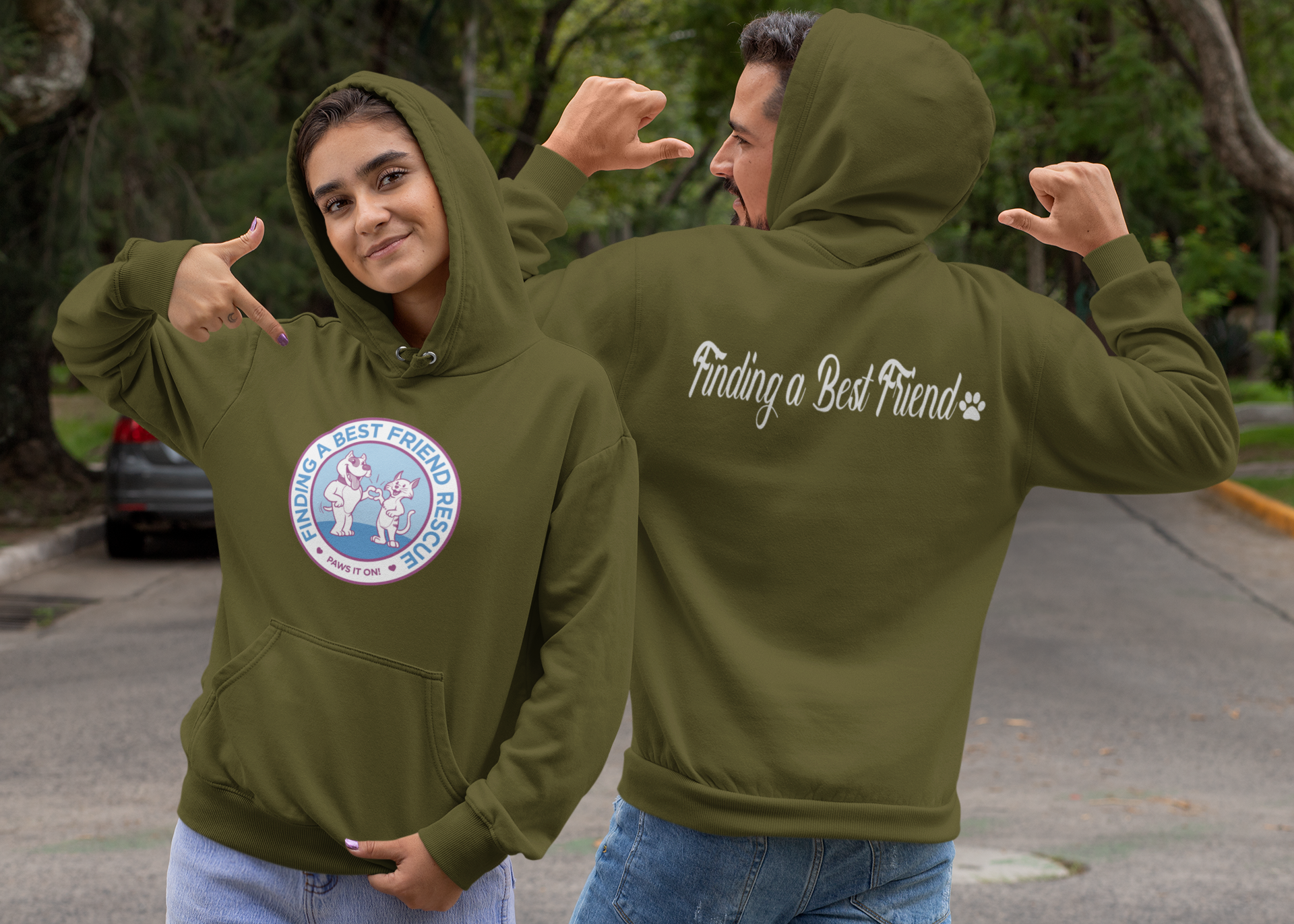 Finding A Best Friend Rescue Unisex Fleece Pullover Hoodie (Available in Several Colors) - Ruff Life Rescue Wear