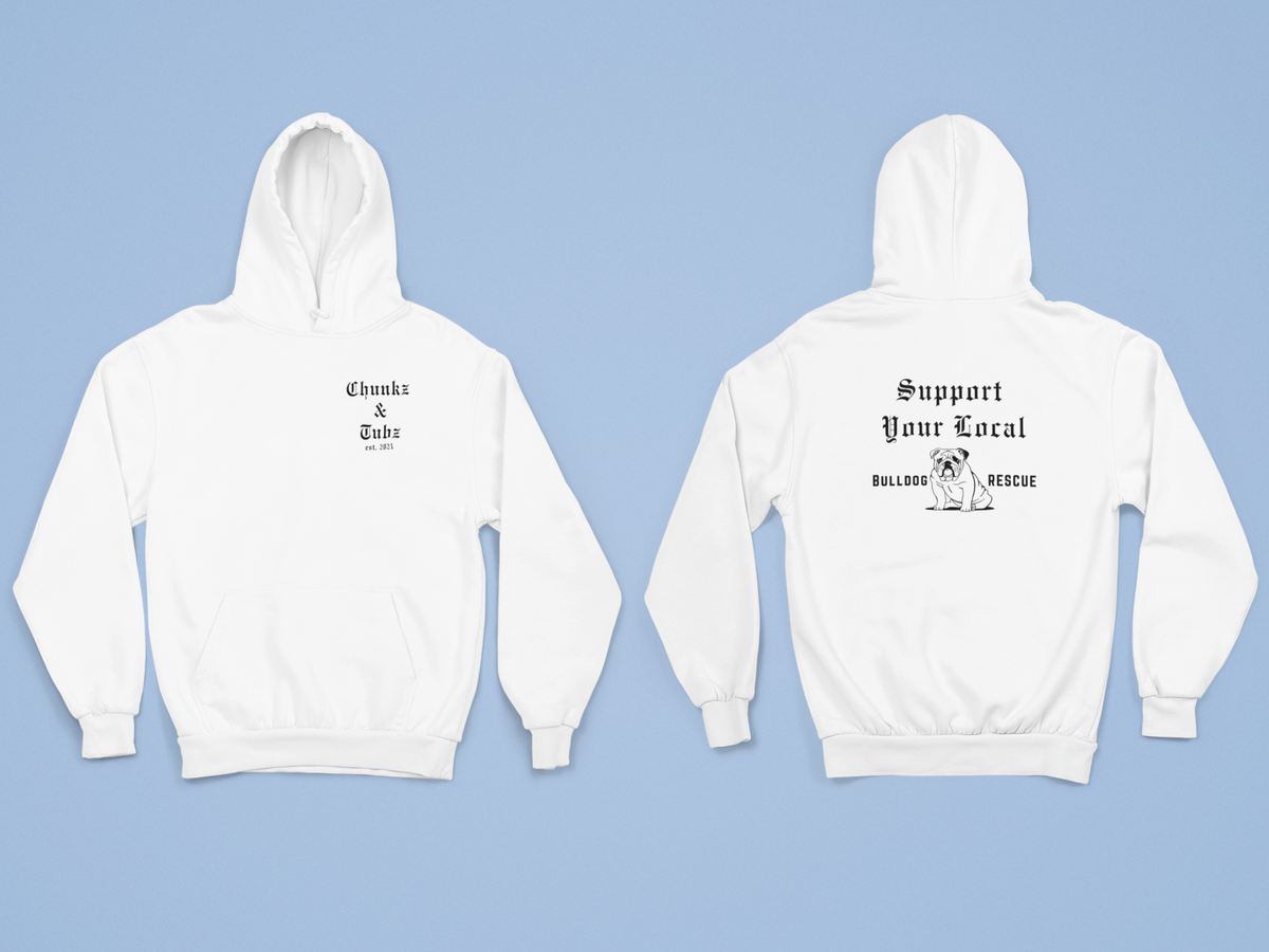 Chunkz & Tubz Rescue Bulldog Hoodie (Available in several colors) - Ruff Life Rescue Wear