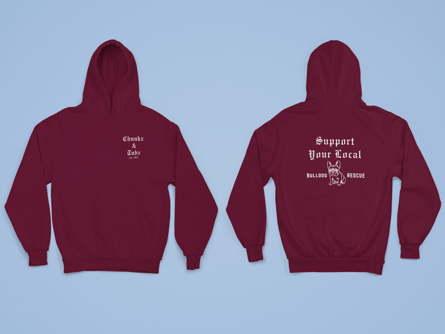 Chunkz & Tubz Rescue French Bulldog Hoodie (Available in several colors) - Ruff Life Rescue Wear