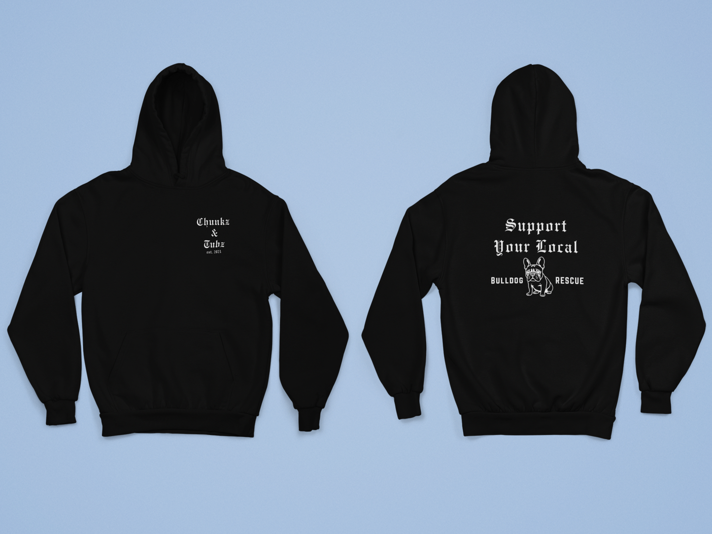 Chunkz & Tubz Rescue French Bulldog Hoodie (Available in several colors) - Ruff Life Rescue Wear